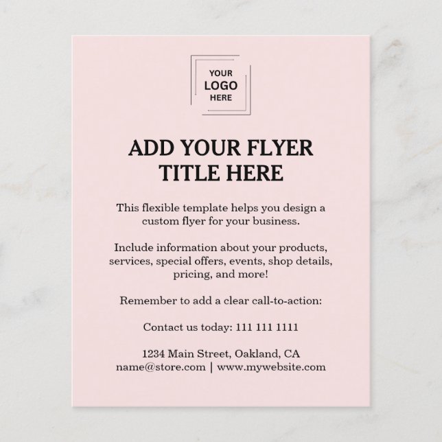Pink Feminine Business Custom Flyer Design (Front)