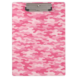 Pink Feminine Camo Pattern Clipboard