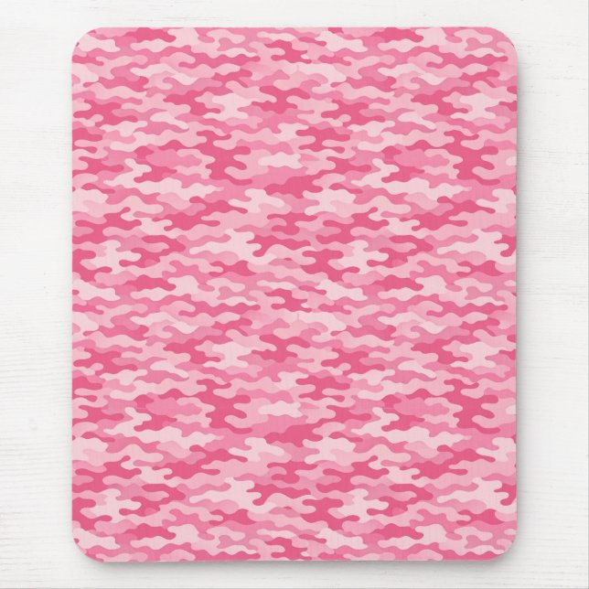 Pink Feminine Camo Pattern Mouse Pad (Front)