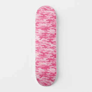 Pink Feminine Camo Pattern Skateboard