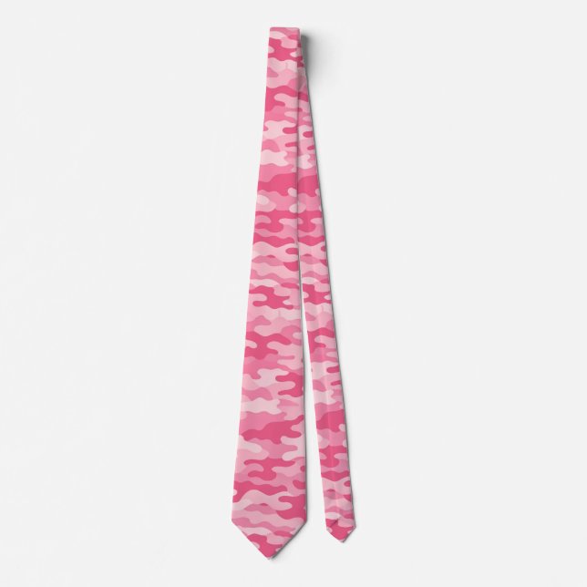 Pink Feminine Camo Pattern Tie (Front)