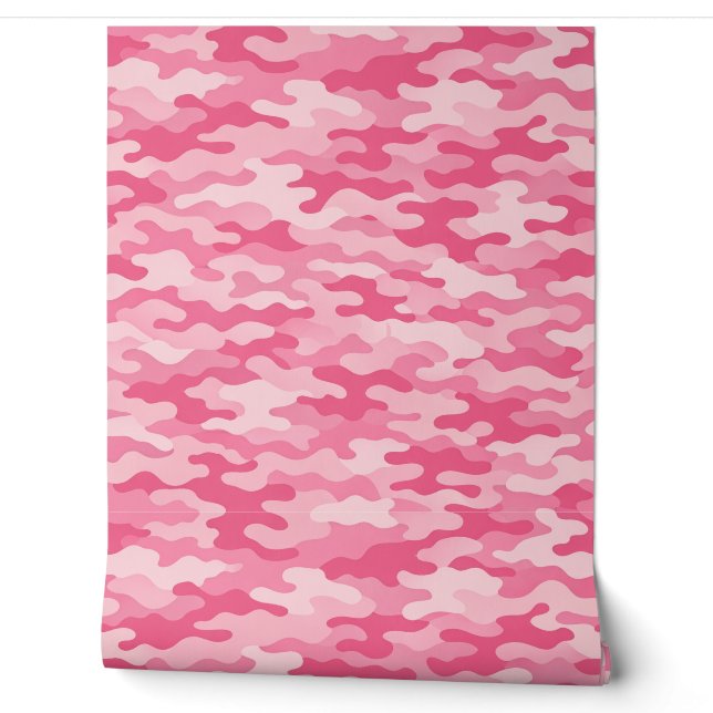Pink Feminine Camo Pattern Wallpaper (Unrolling)