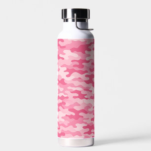 Pink Feminine Camo Pattern Water Bottle