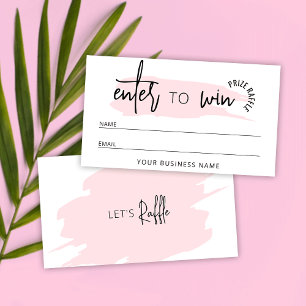Pink Feminine Cute Business Logo Raffle Ticket