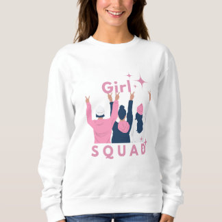 Pink Feminine Girl Squad Sweatshirt Women's Basic 