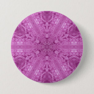 Pink Feminine Lace Kaleidoscope Snowflake 7.5 Cm Round Badge