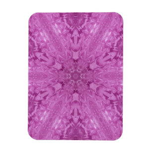 Pink Feminine Lace Kaleidoscope Snowflake Magnet