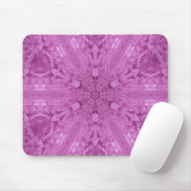 Pink Feminine Lace Kaleidoscope Snowflake Mouse Pad (With Mouse)
