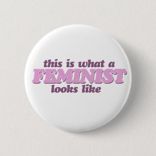 Pink Feminism 6 Cm Round Badge