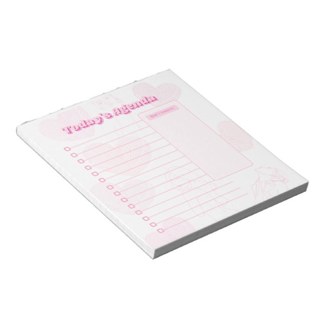 Pink Feminist Daily Agenda Notepad (Angled)