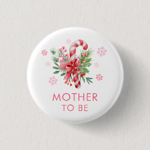 Pink Festive Candy Girl Mother To Be Baby Shower  3 Cm Round Badge