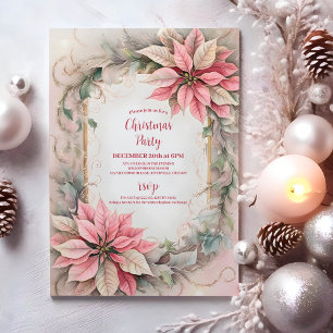 Pink Festive Christmas Party Invitation