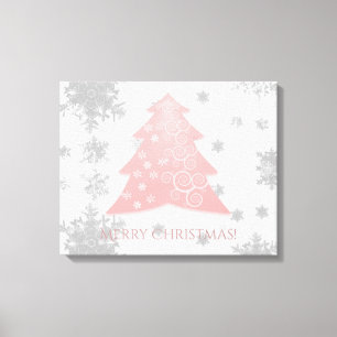 Pink Festive Christmas Tree Canvas Print