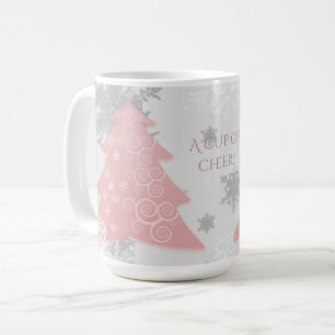 Pink Festive Christmas Tree Coffee Mug