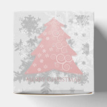 Pink Festive Christmas Tree Favour Box