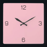 Pink FFC0CB Colour - Option to Add Name Square Wall Clock<br><div class="desc">A full scale PNG image based on the HEX code (six-digit hex triplet) shown. Use this code to mix, match and customise any other item to go with this, or to add to other collections. Hex codes may be used to customise most text and background colours on Zazzle products. You...</div>