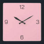 Pink FFC0CB Colour - Option to Add Name Square Wall Clock<br><div class="desc">A full scale PNG image based on the HEX code (six-digit hex triplet) shown. Use this code to mix, match and customise any other item to go with this, or to add to other collections. Hex codes may be used to customise most text and background colours on Zazzle products. You...</div>