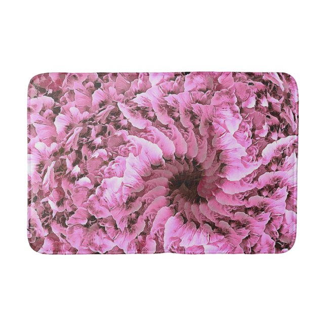 Pink Fibonacci Floral Bathmat (Front)