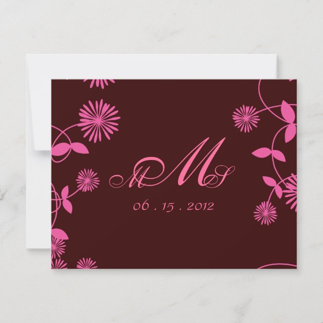 Pink Field Flowers RSVP Card (Front)