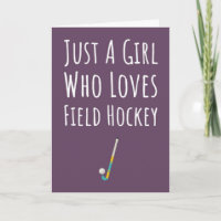 Pink Field Hockey Cards For Girls For Kids