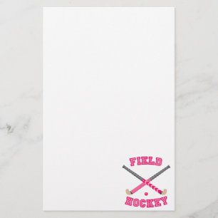 Pink Field Hockey Logo Stationery
