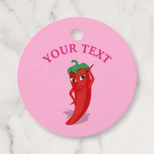 Pink Fiesta Bridal Shower Red Hot Pepper Editable Favour Tags