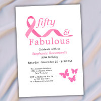 Pink Fifty Fabulous Fighting Cancer 50th Birthday