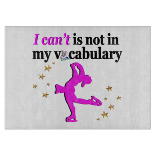 PINK FIGURE SKATING GOALS AND DREAMS CUTTING BOARD