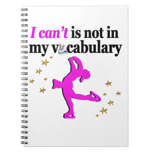 PINK FIGURE SKATING GOALS AND DREAMS SPIRAL NOTEBOOK