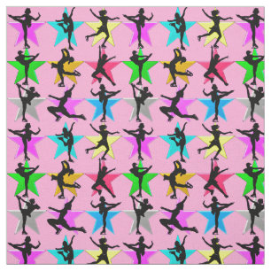 PINK FIGURE SKATING SUPER STAR FABRIC