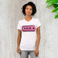 Pink Film Ticket Womens T-Shirt