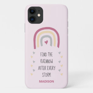 Pink Find the Rainbow after Storm custom Name Case-Mate iPhone Case