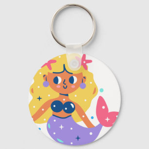 Pink Fins mermaid Key Ring