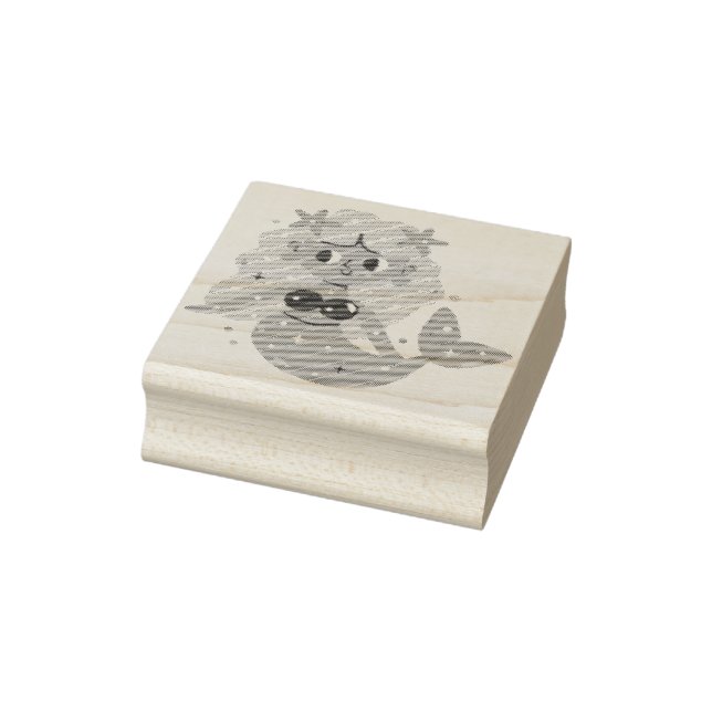 Pink Fins mermaid Rubber Stamp (Stamp)