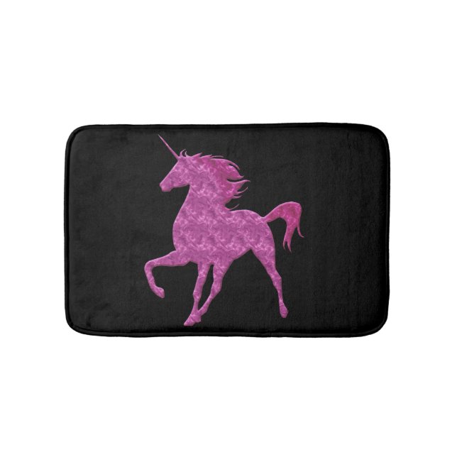 Pink Fire Unicorn Bath Mat (Front)