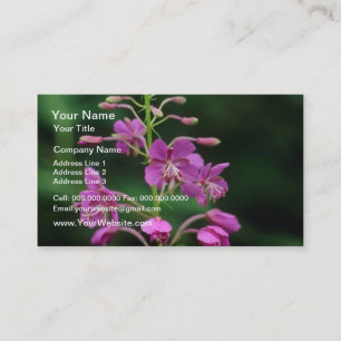 Pink Fireweed flowers Business Card