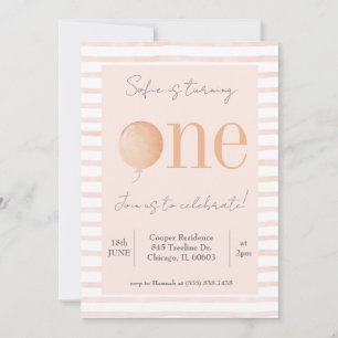 Pink First Birthday Invitation