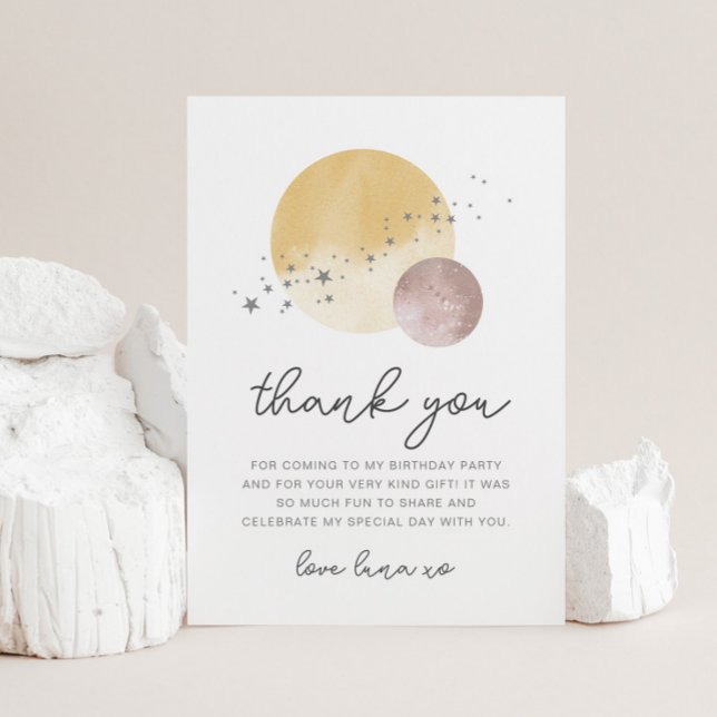 Pink First Trip Around The Sun Thank You Postcard (Creator Uploaded)