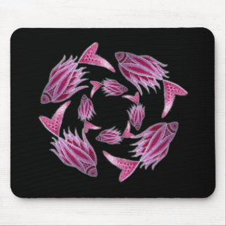 Pink Fish Circling Mousepad