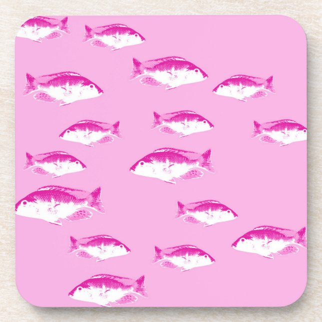 Pink fish coaster (Front)