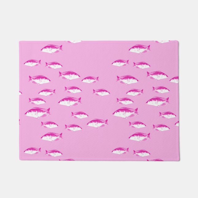 Pink fish doormat (Front)