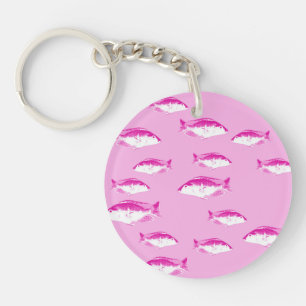 Pink fish key ring