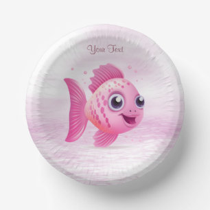 Pink Fish Paper Bowl Plate