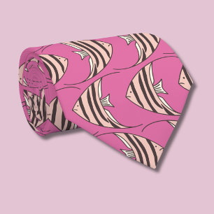 Pink Fish pattern Tie