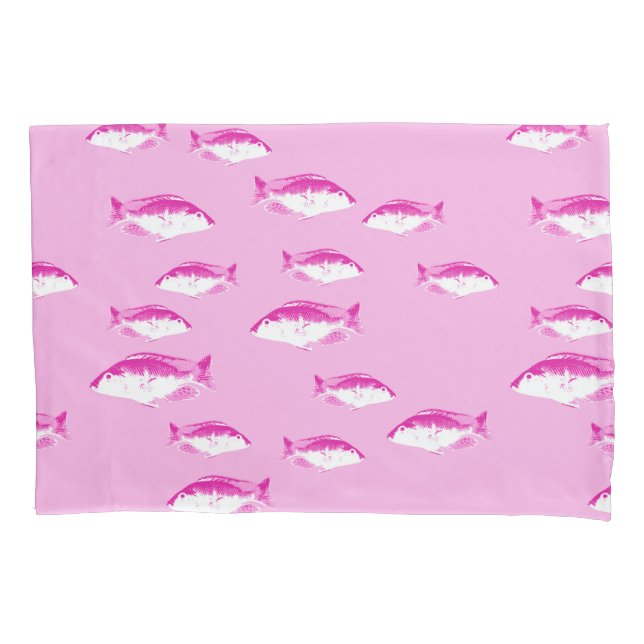 Pink fish pillowcase (Front)