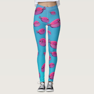 Pink Fishes Custom Leggings