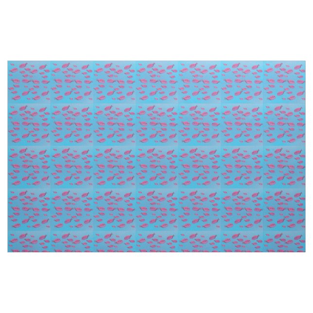 Pink  Fishes Fabric (Fat Quarter)