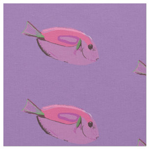 Pink Fishes Pattern, Fish Art Custom Fabric