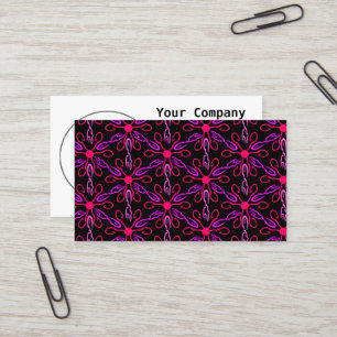 Pink Fishhooks and Purple Fish Pattern Business Card