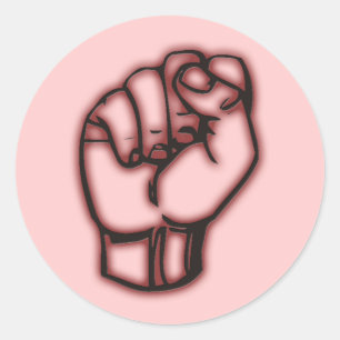 Pink fist stickers